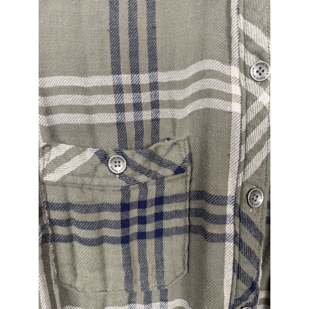 Vintage Eddie Bauer Olive Green, Navy, and White Plaid Shirt Dress - Picture 7 of 16